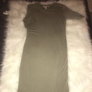 Tight long army green dress